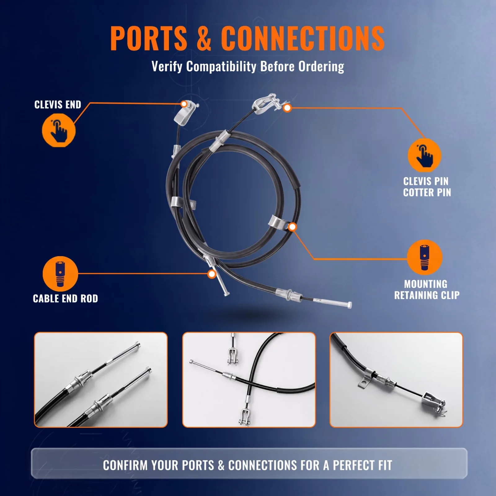 FERVIDOX Brake Cable Kit for Club Car Precedent and Tempo image 3