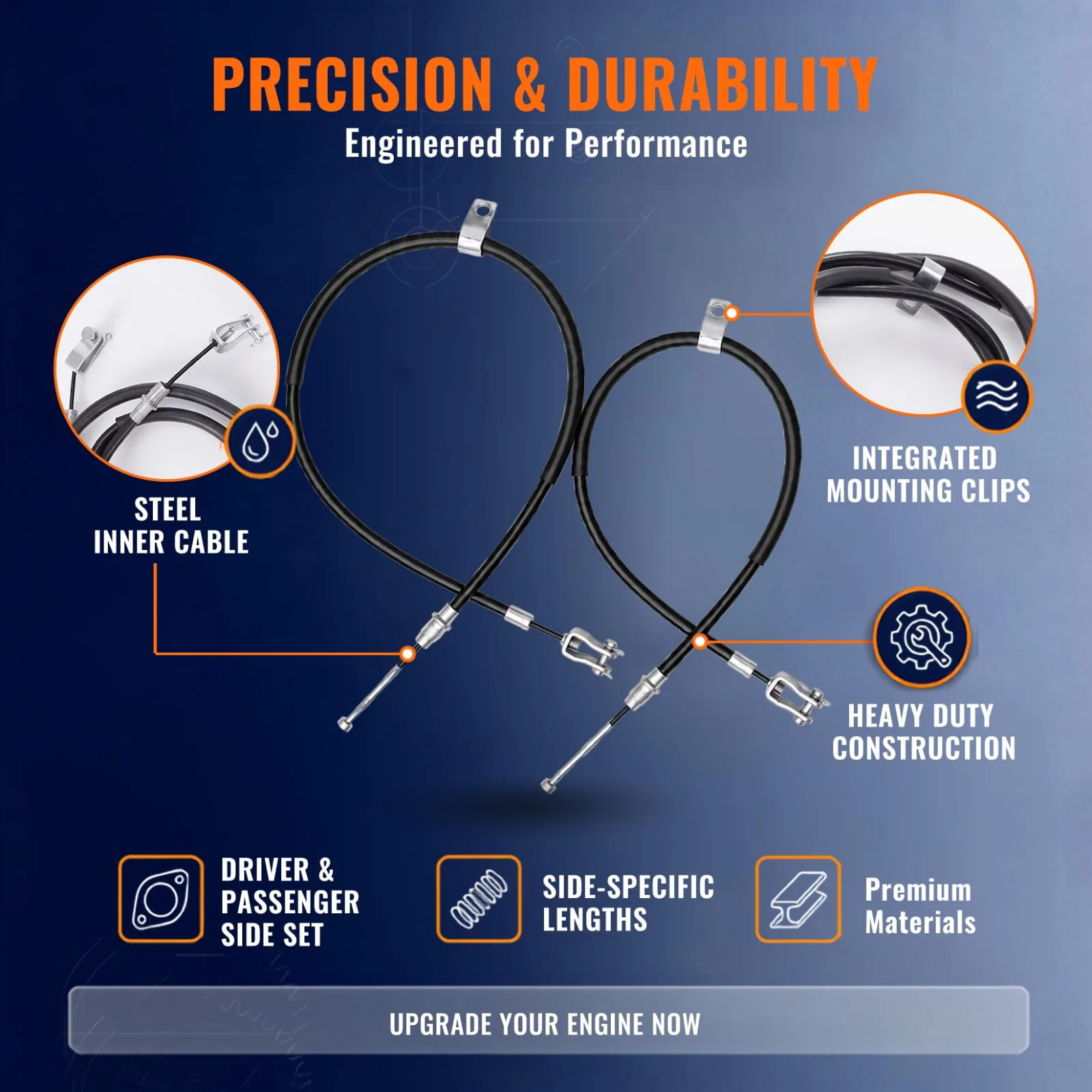FERVIDOX Brake Cable Kit for Club Car Precedent and Tempo image 4