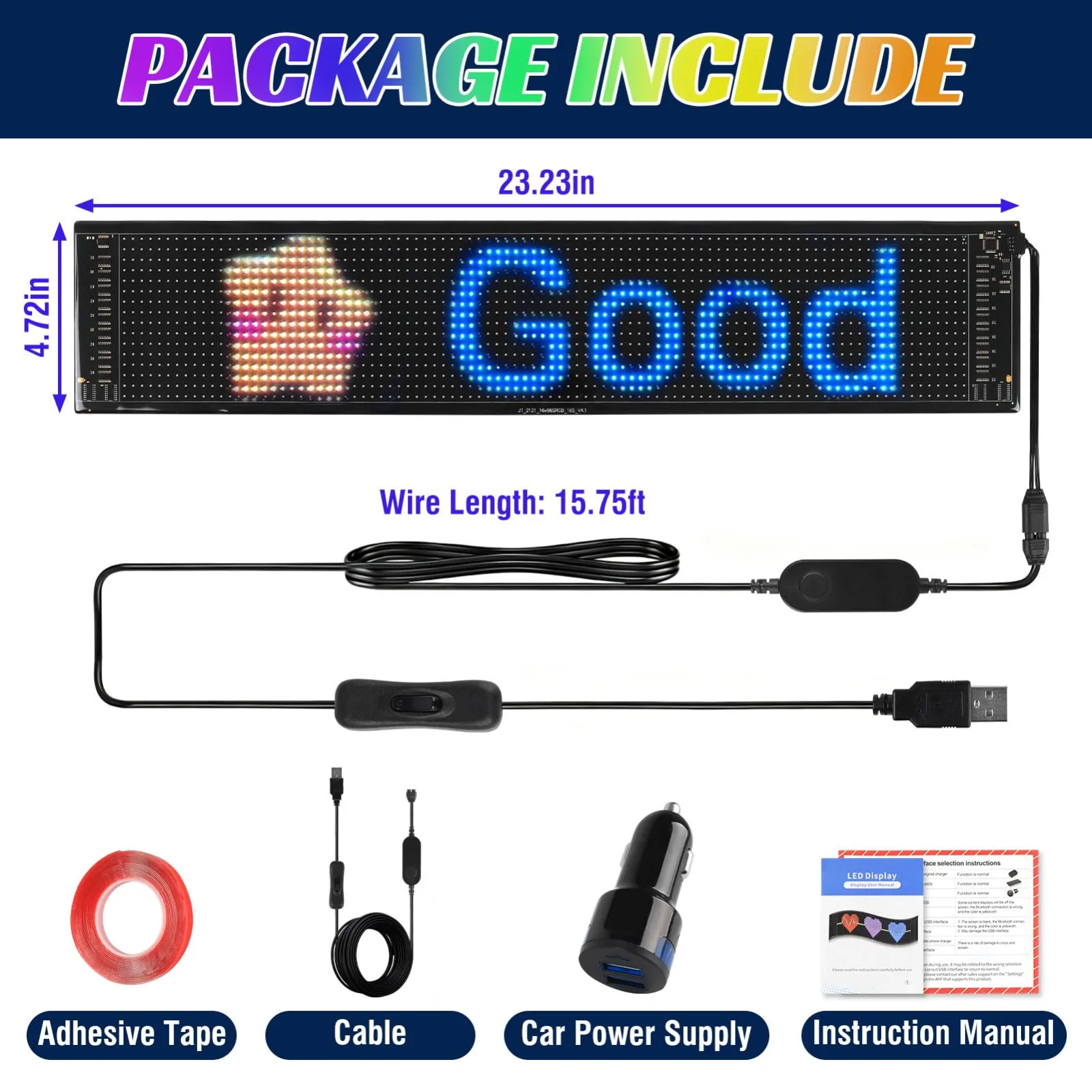 TRINKA GCLED001 Programmable LED Devil Eyes Strip for Golf Cart Windshield image 3