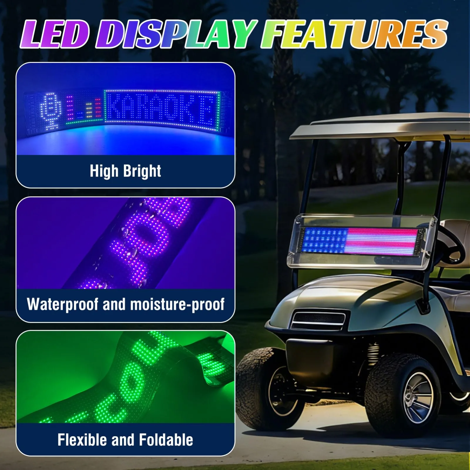 TRINKA GCLED001 Programmable LED Devil Eyes Strip for Golf Cart Windshield image 4