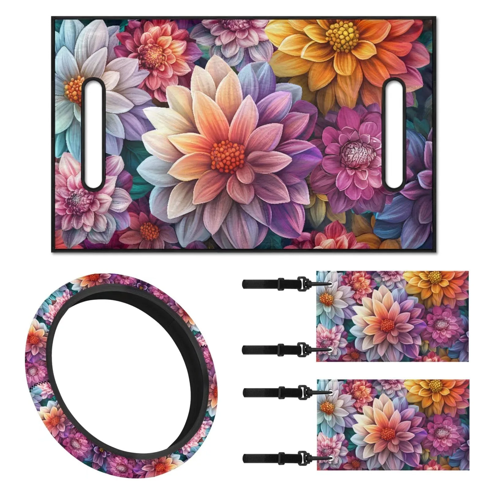 INSTANTARTS Golf Cart Seat and Steering Wheel Cover Set