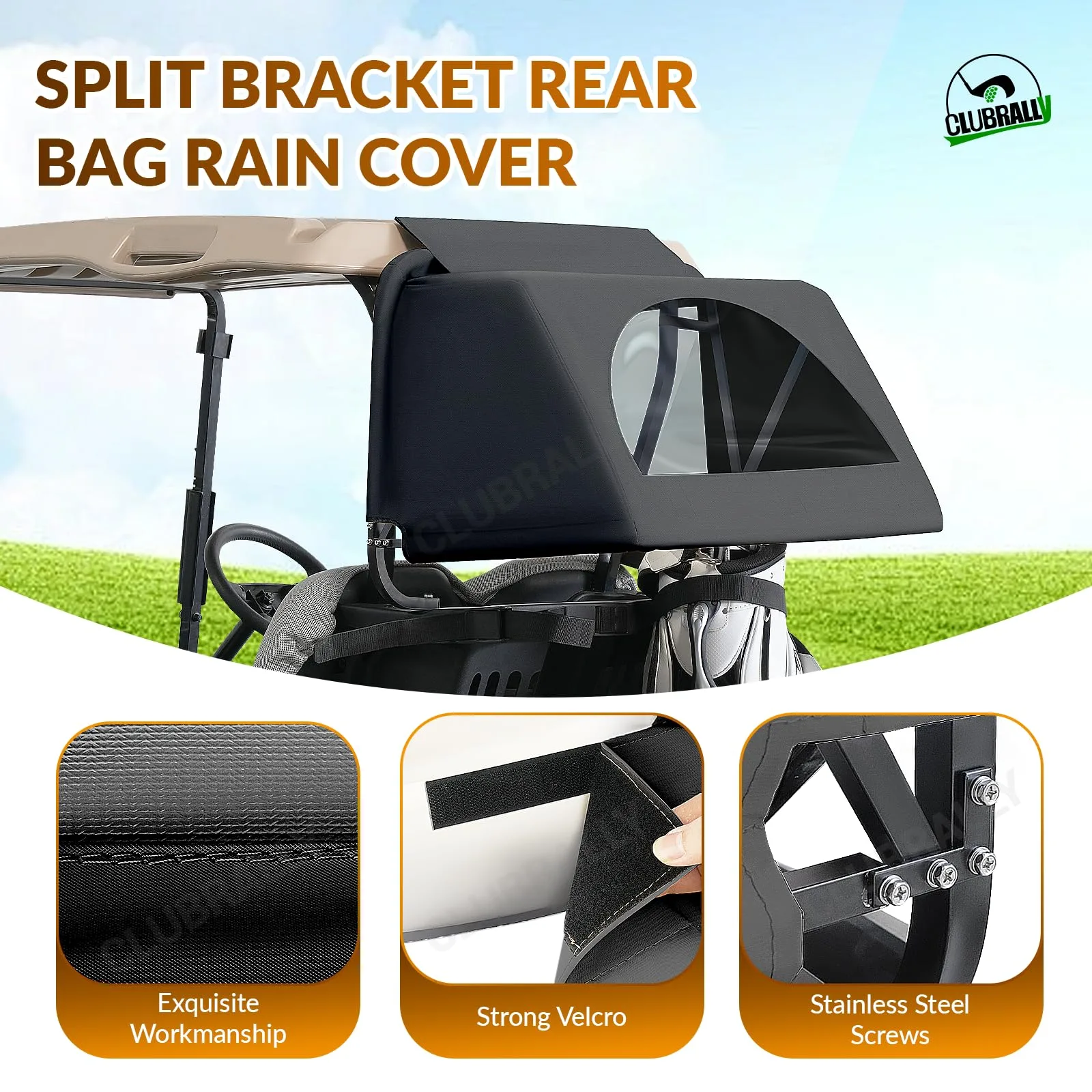 CLUBRALLY Golf Cart Rear Bag Rain Cover Kit image 2