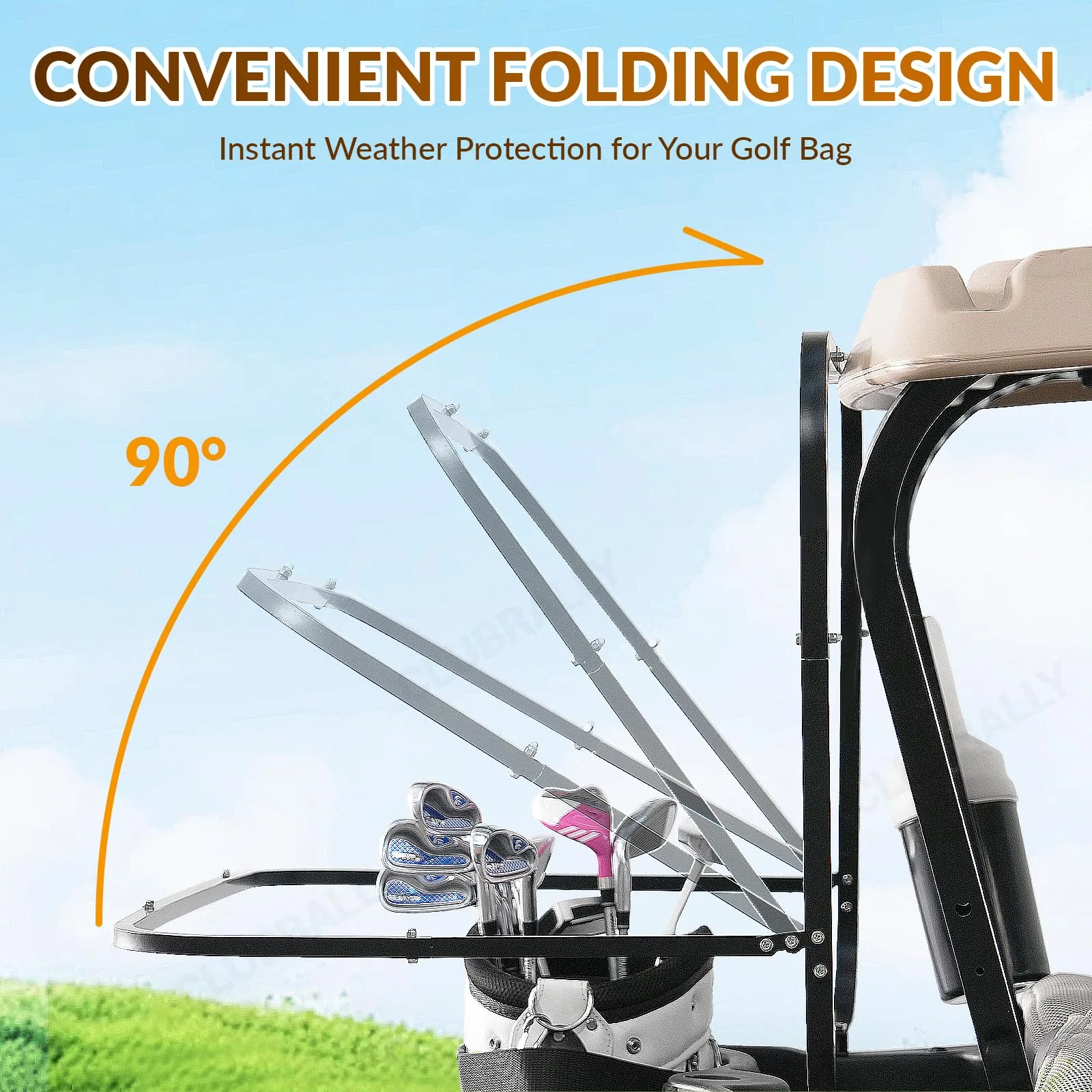 CLUBRALLY Golf Cart Rear Bag Rain Cover Kit image 4