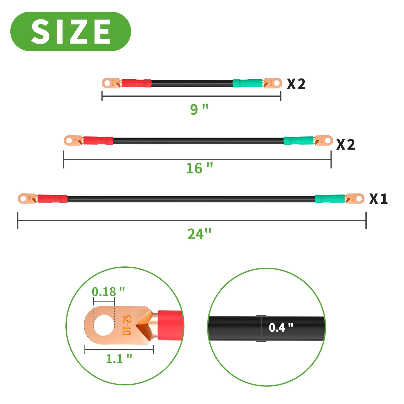 10L0L Battery Cable Kit for E-Z-GO TXT 1994+ image 2