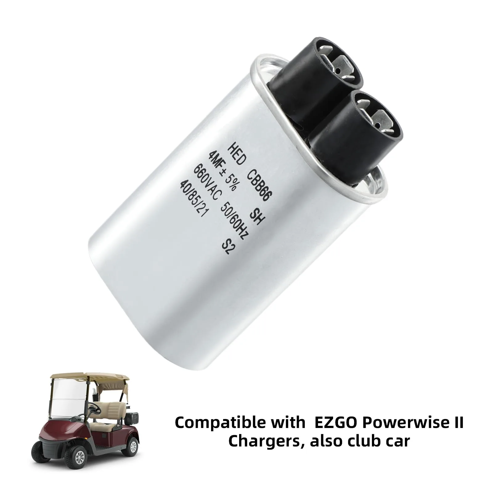 Roykaw 4µF 660VAC Capacitor for Golf Cart Chargers — 1015939 image 2