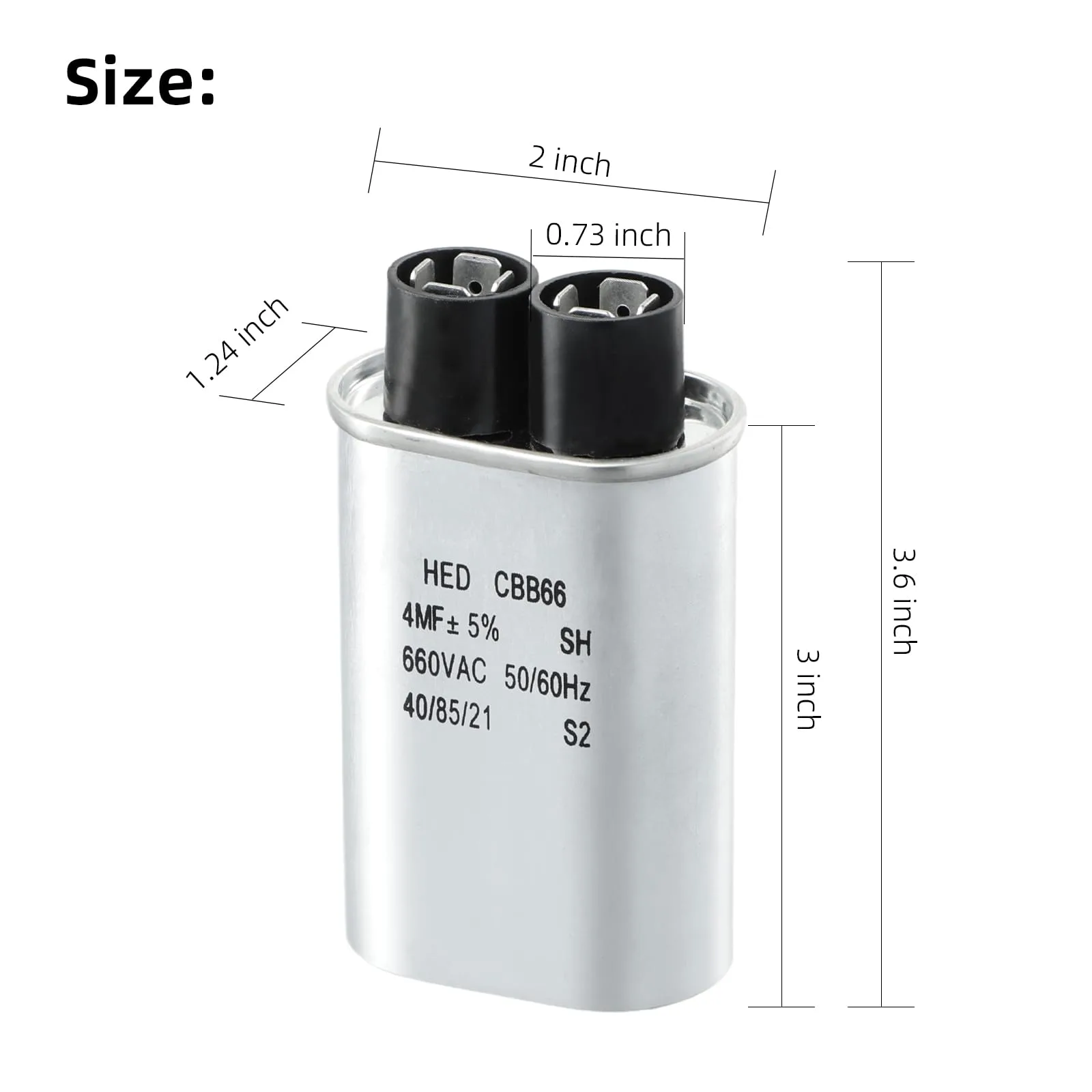 Roykaw 4µF 660VAC Capacitor for Golf Cart Chargers — 1015939 image 3