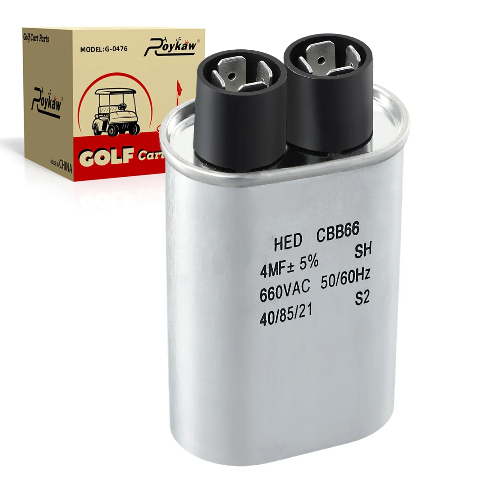Roykaw 4µF 660VAC Capacitor for Golf Cart Chargers — 1015939