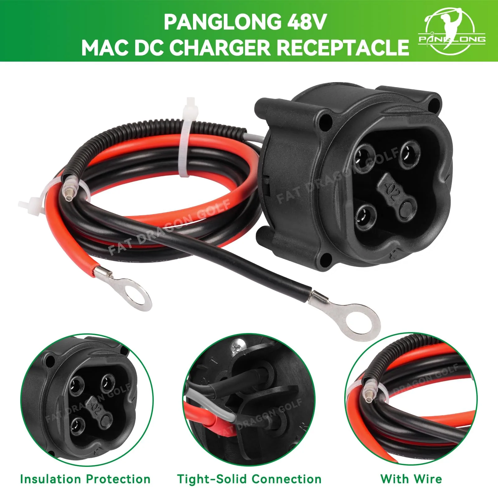 Panglong 48V Charger Receptacle for Yamaha G29 Drive image 2
