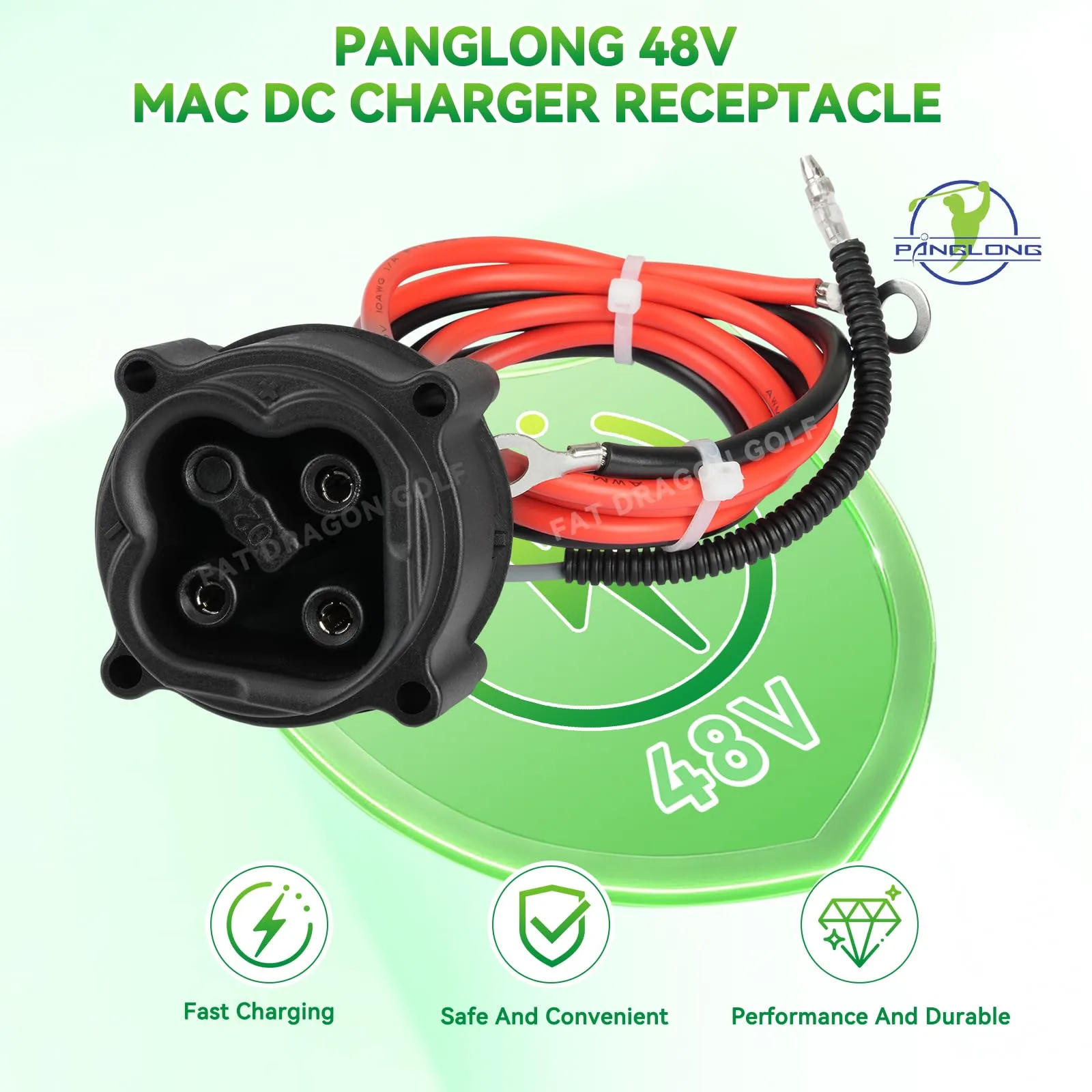 Panglong 48V Charger Receptacle for Yamaha G29 Drive image 3
