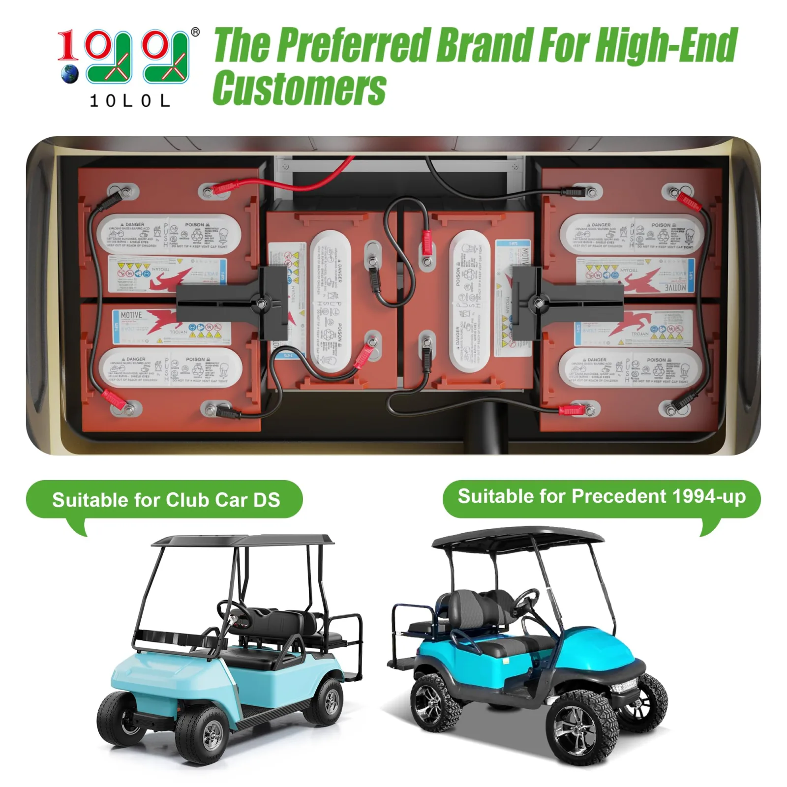 10L0L 48V Battery Cables for Club Car DS & Precedent image 2