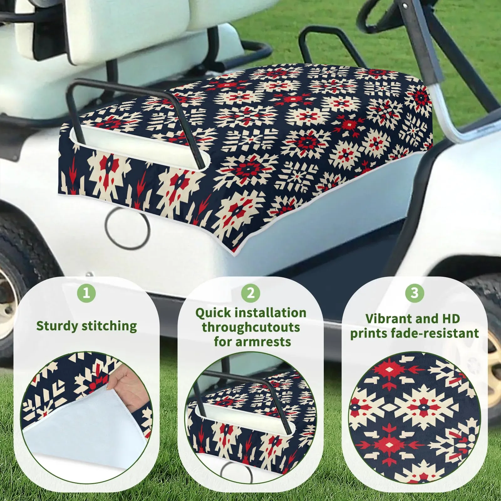 Tiveruda Golf Cart Seat Cover for Double Seats, 51 x 31 in image 3