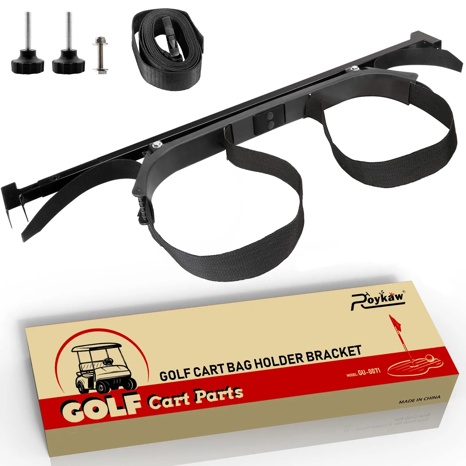 Roykaw Golf Cart Bag Holder Bracket for 1.0" Square Frame