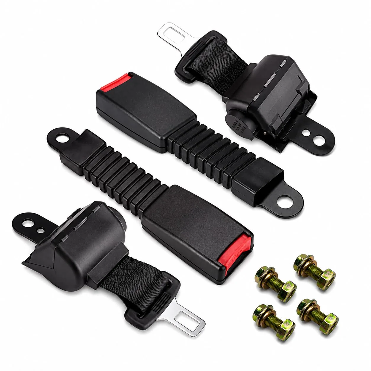 AERANCE 42-Inch Retractable Golf Cart Seat Belts, 4-Pack