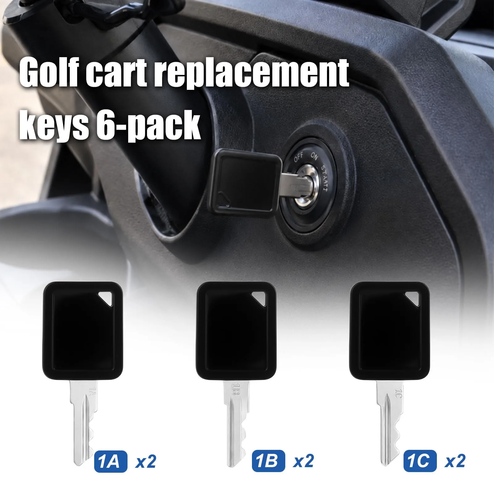 Fukaisu Club Car 1A 1B 1C Golf Cart Key Set image 3