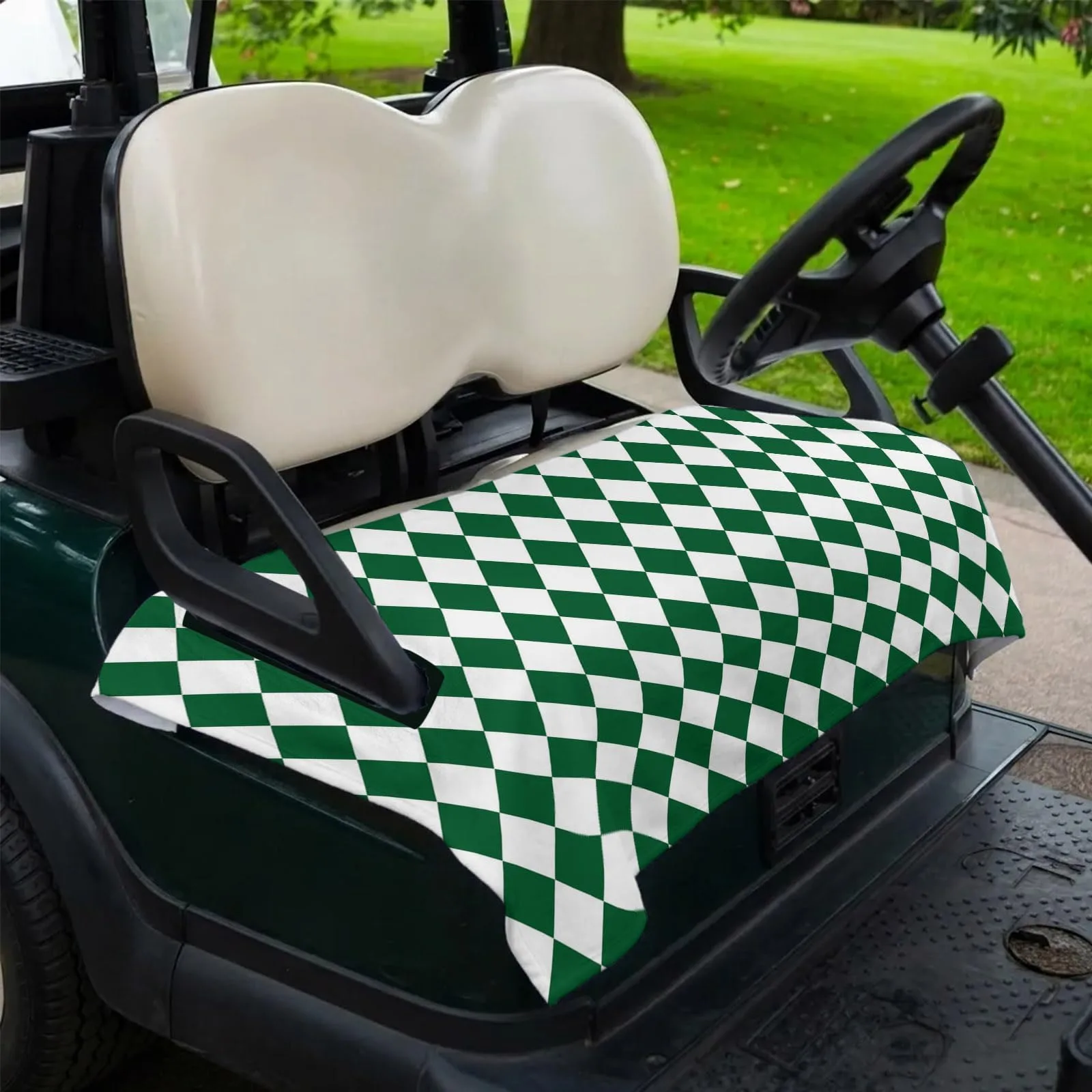 DecorLovee Green Plaid Golf Cart Seat Cover 51 x 31 in image 2