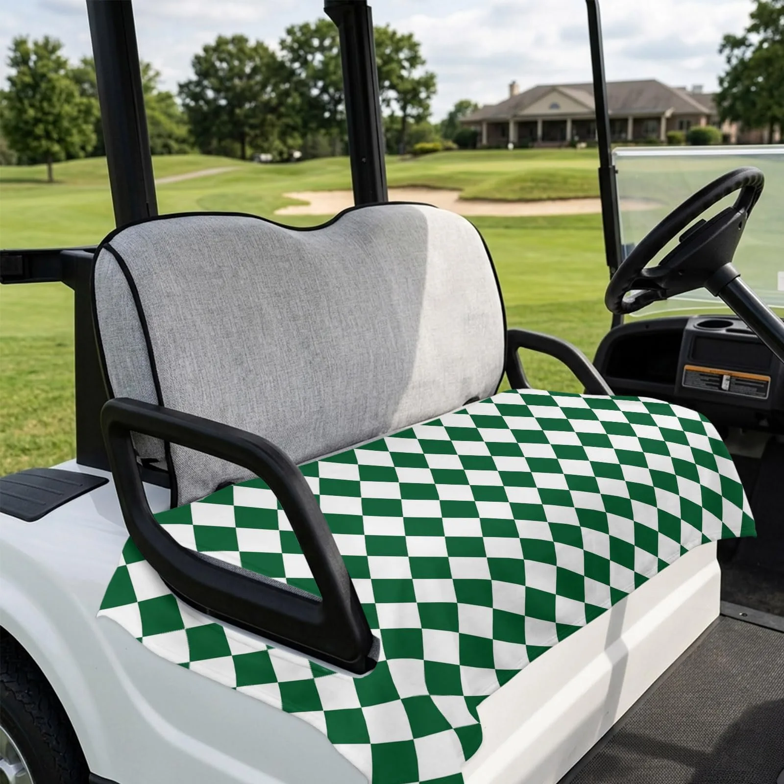 DecorLovee Green Plaid Golf Cart Seat Cover 51 x 31 in image 4