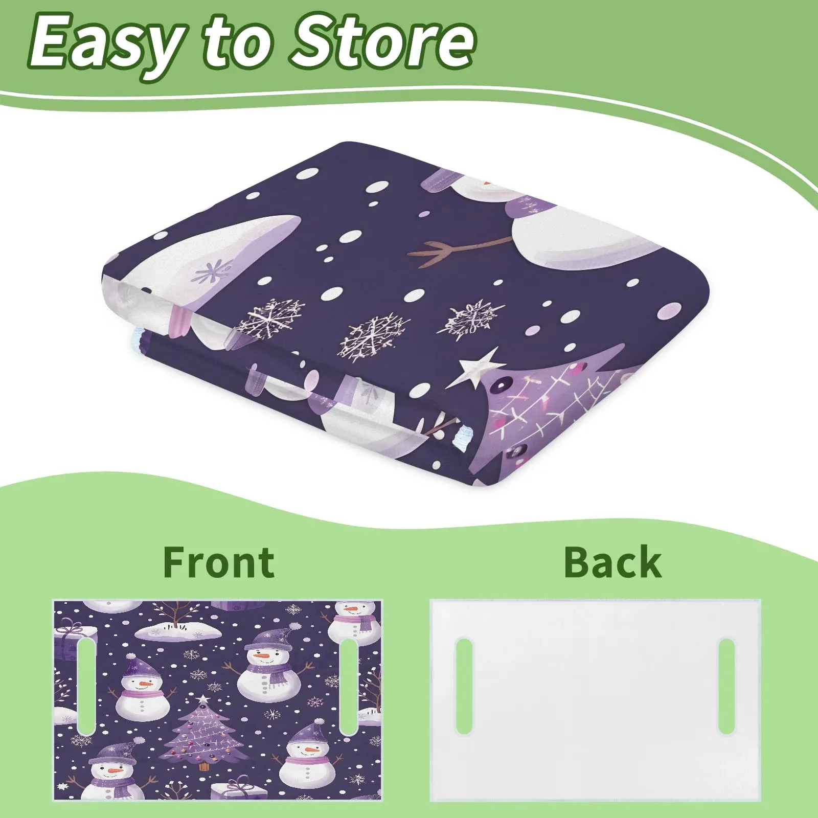 Tiveruda Purple Snowman Universal Golf Cart Seat Cover for 2-Person Seats, 51 x 31 image 4