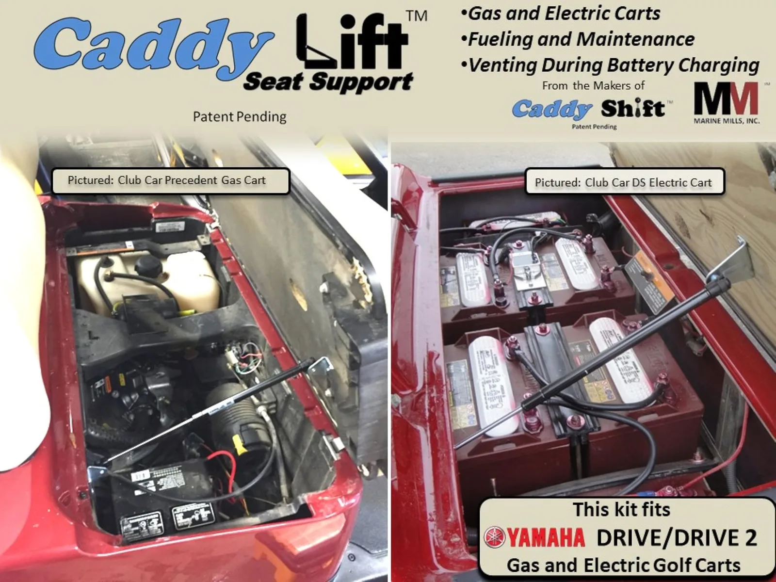 Caddy Shift Lift Seat Support for Yamaha Drive and Drive 2 image 2