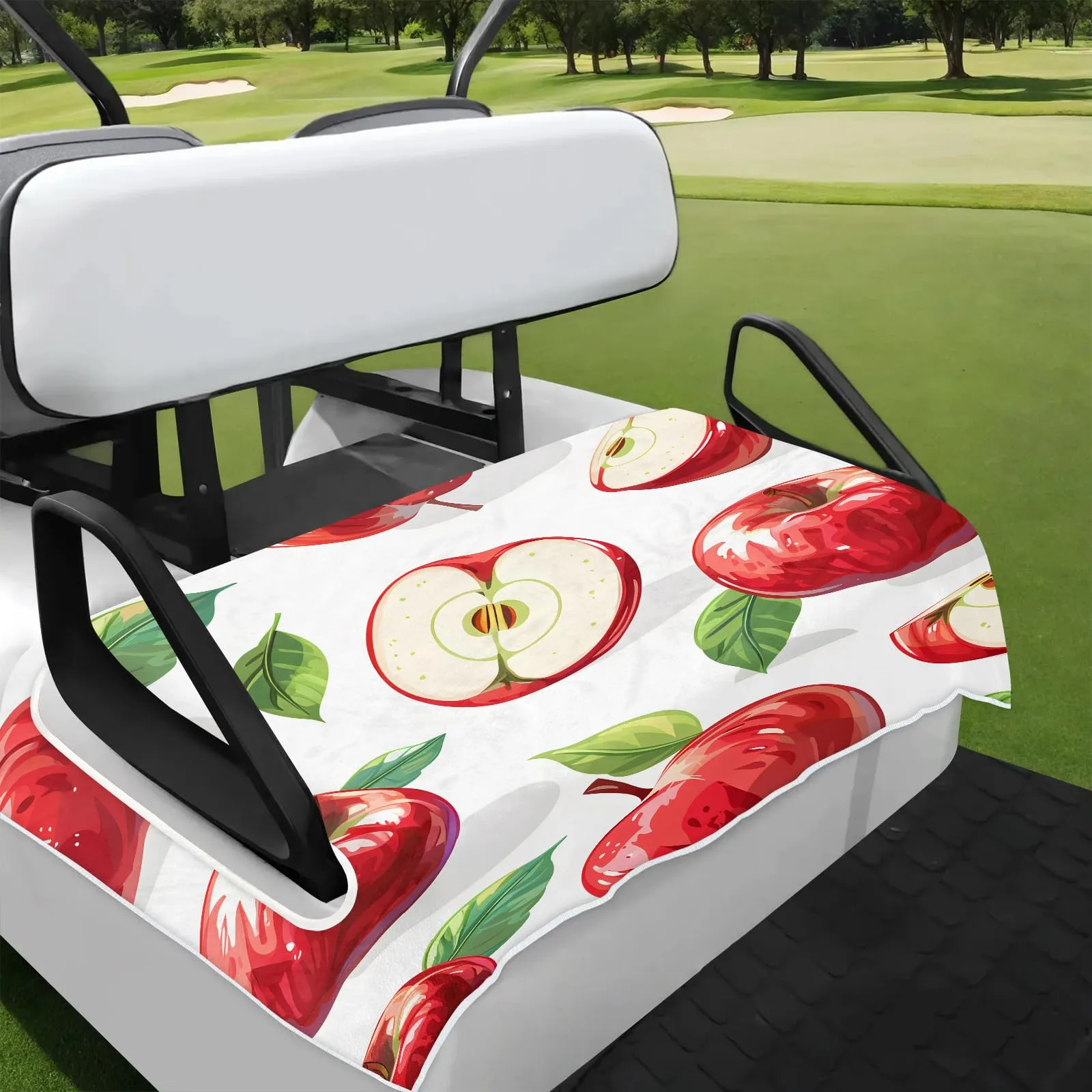 Tiveruda Red Apple Golf Cart Seat Cover, 51 x 31 in