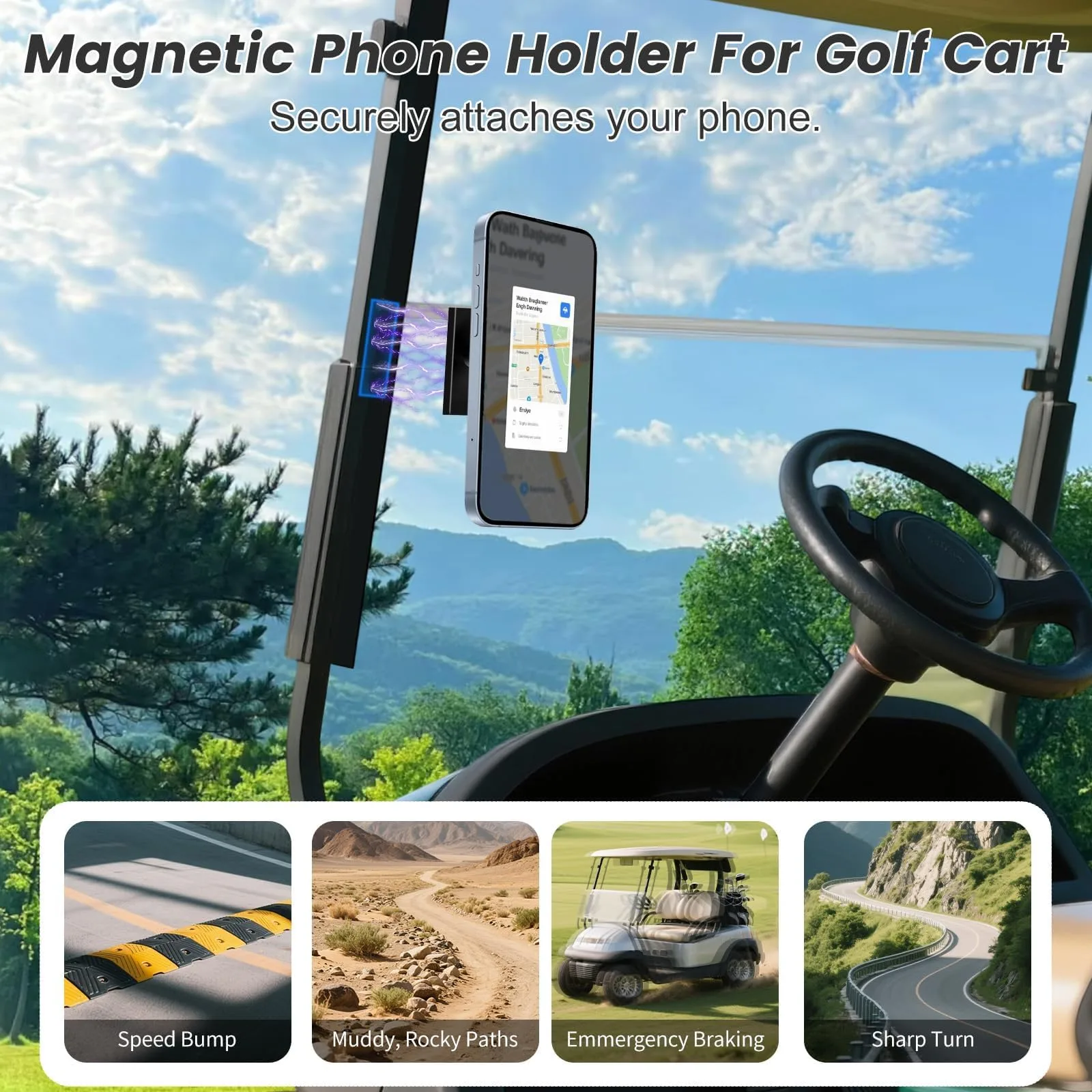 iLSKW MPH02 Magnetic Golf Cart Phone Holder image 3