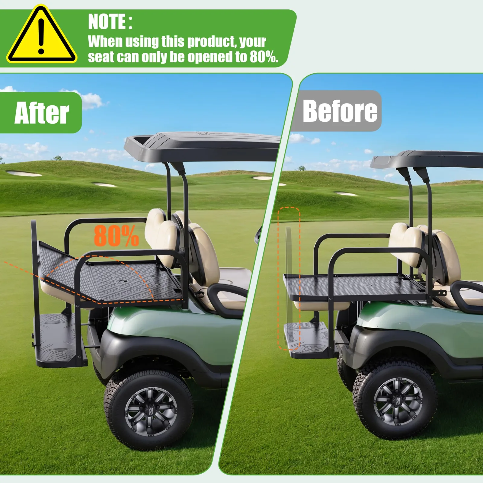 10L0L Golf Cart Rear Seat Safety Grab Bar image 3