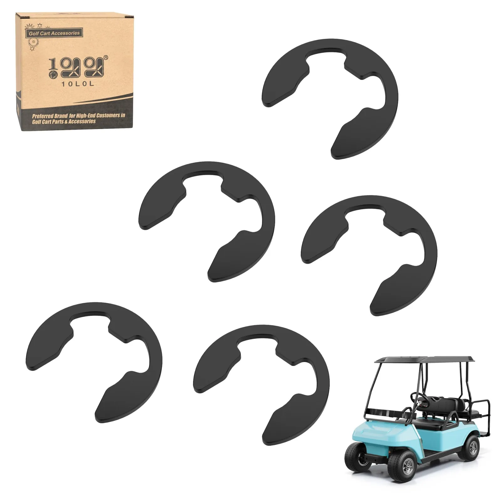 10L0L Golf Cart Brake Cable Retainer Rings, 5-Piece Set