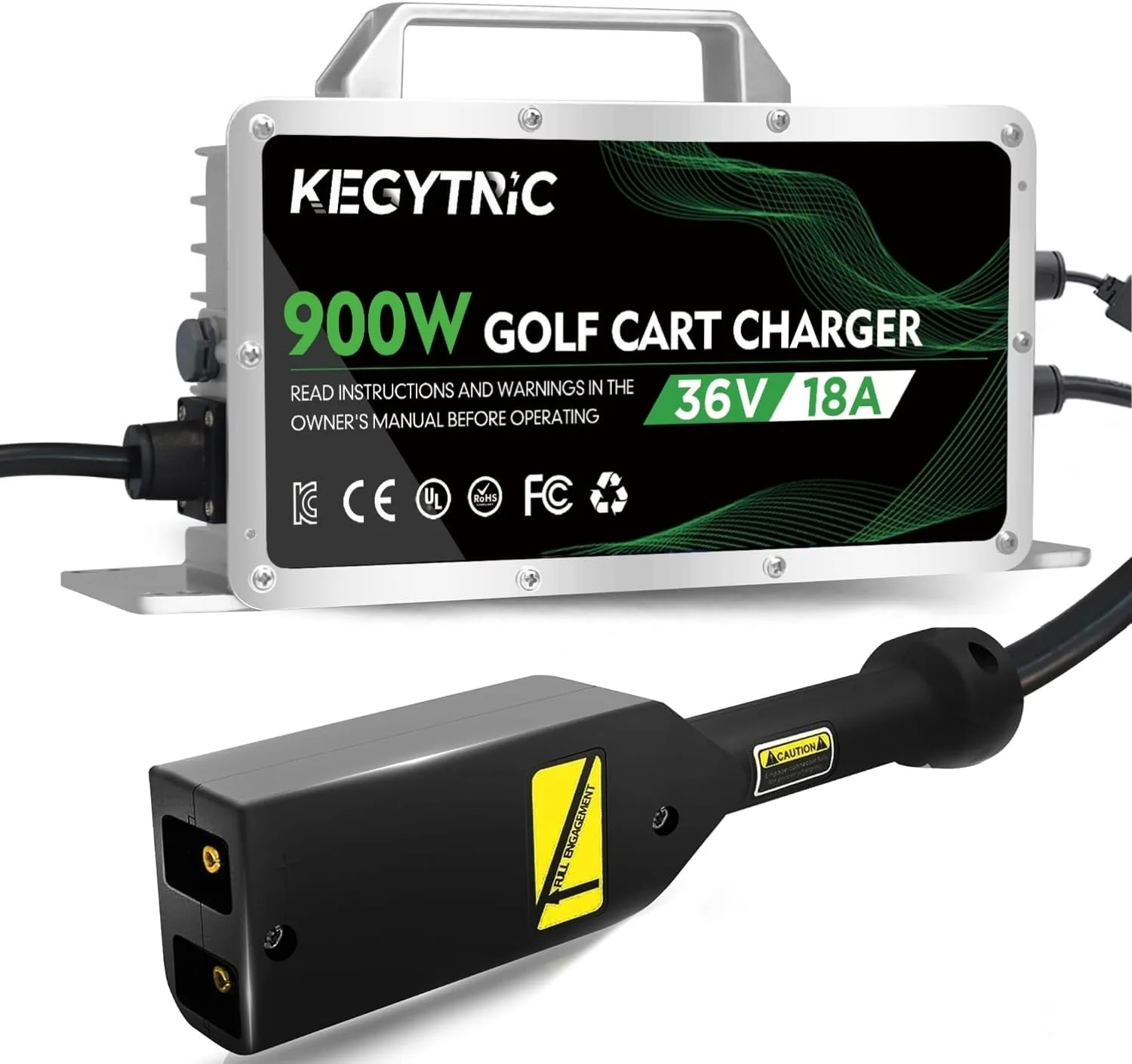 Kegytric 36V 18A Charger for E-Z-GO TXT, D-Style Plug