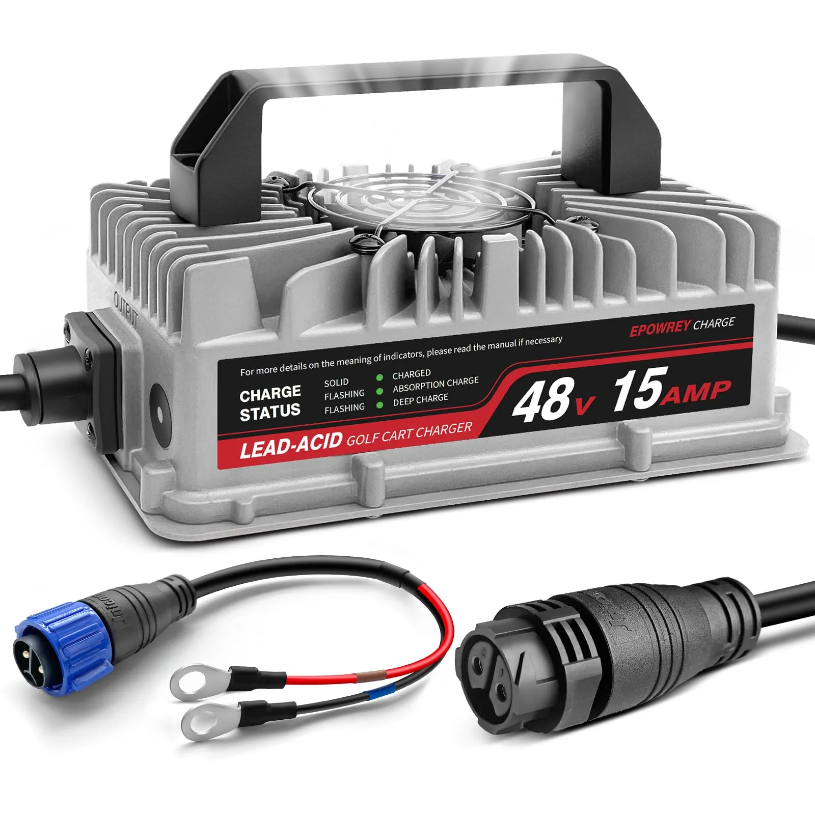 EPOWREY 15A 48V Onboard Golf Cart Battery Charger