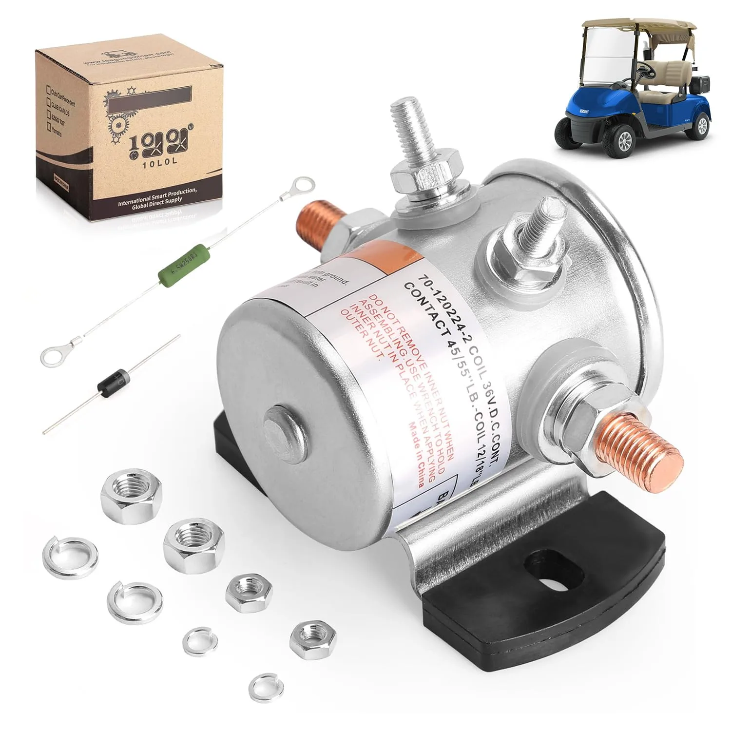 10L0L 36V Solenoid Relay Kit for E-Z-GO 1980-2010