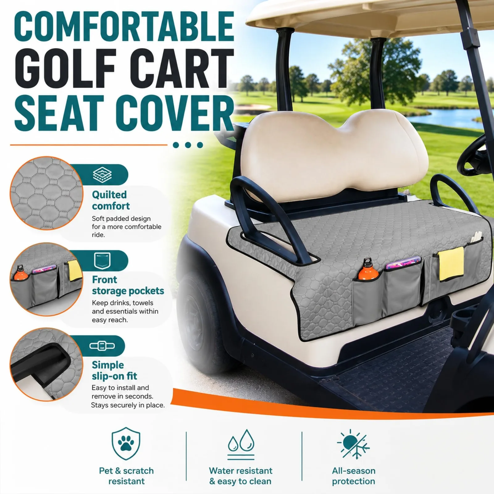 Golf Cart Seat Cover for Taylor-Dunn Model C 2‑Seater 1990–2026 image 2