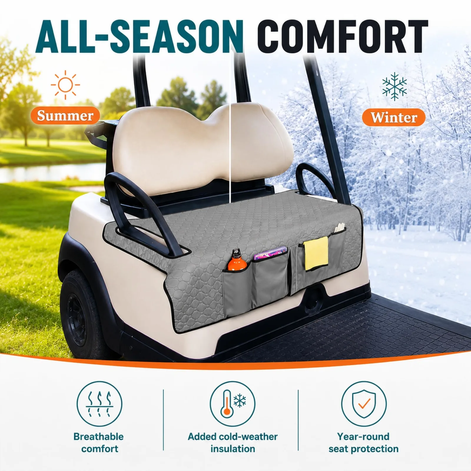 Golf Cart Seat Cover for Taylor-Dunn Model C 2‑Seater 1990–2026 image 3