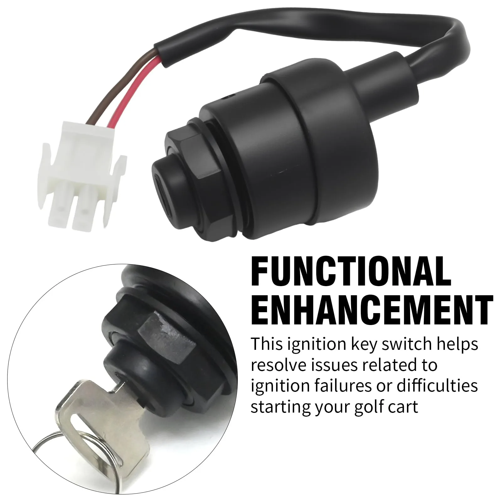 Hoypeyfiy Ignition Key Switch for Yamaha G19 and G22 Electric image 2