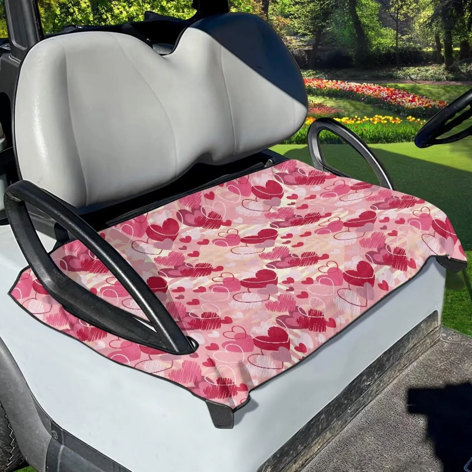 Yewattles Universal Golf Cart Seat Cover - Valentine Love image 3