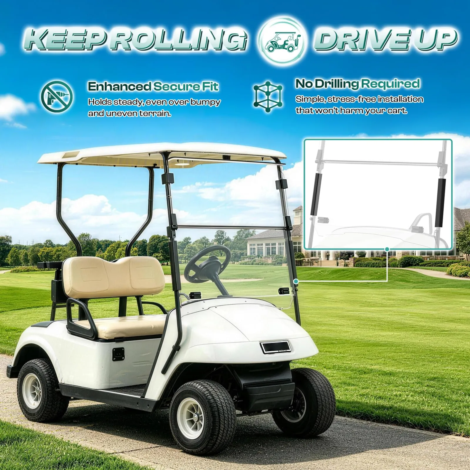 DRIVE UP Windshield Clips for E-Z-GO TXT, DCS & PDS image 2