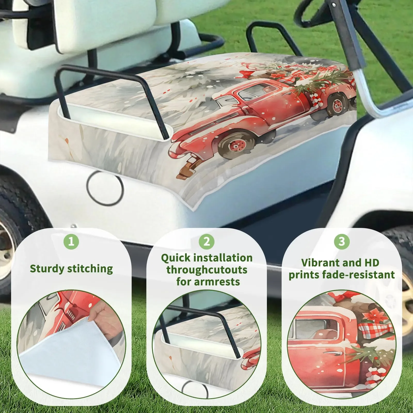 Tiveruda Golf Cart Seat Cover for Double Seats image 3