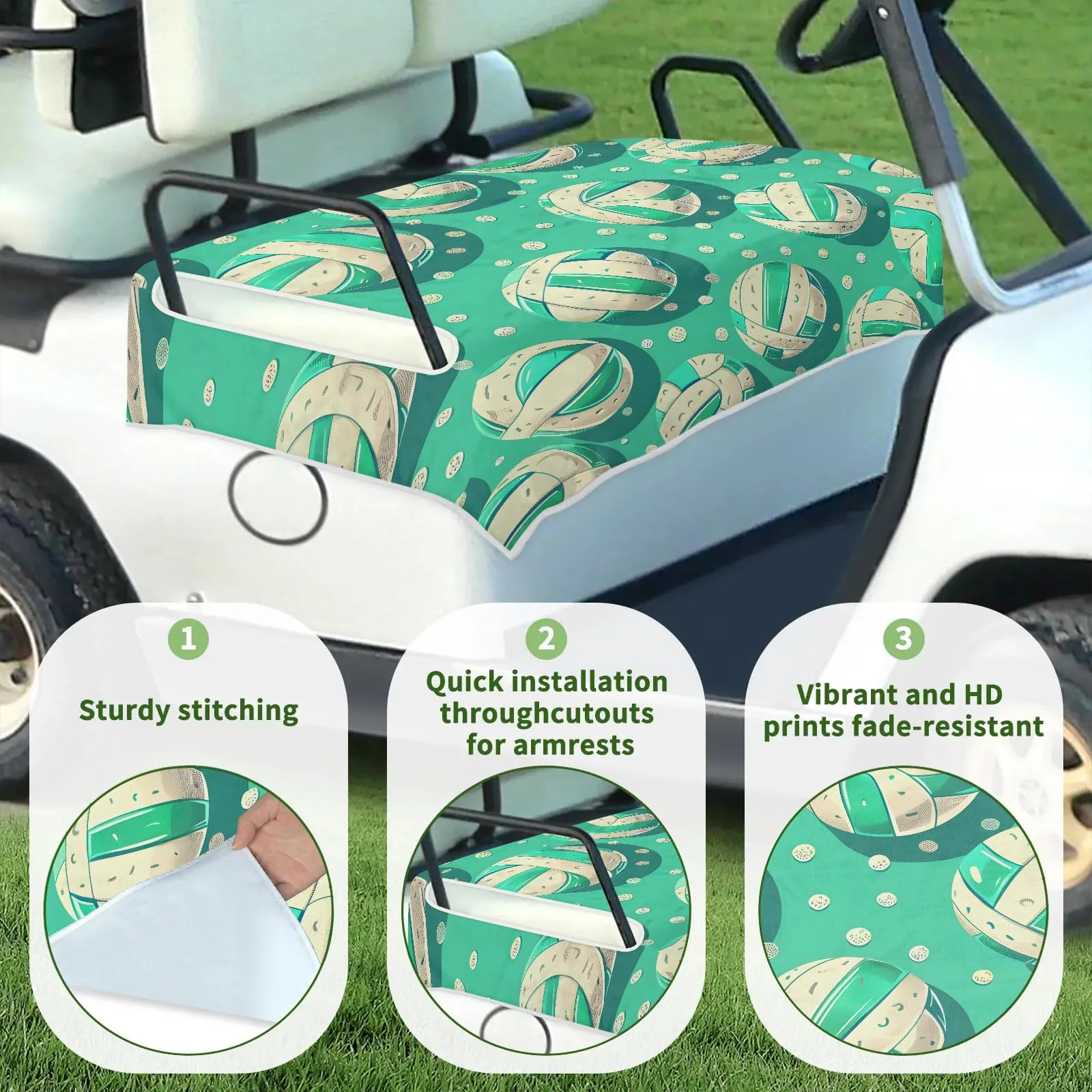 Tiveruda Golf Cart Seat Cover for Double Seats, 51 x 31 in image 3