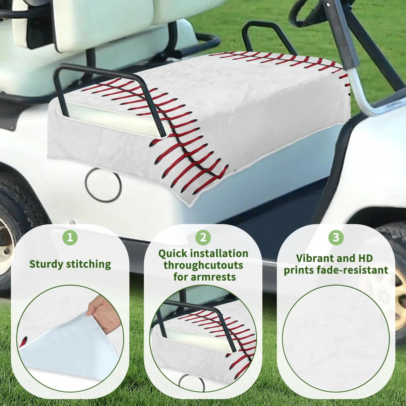Tiveruda Golf Cart Seat Cover, 51 x 31 Inches image 3