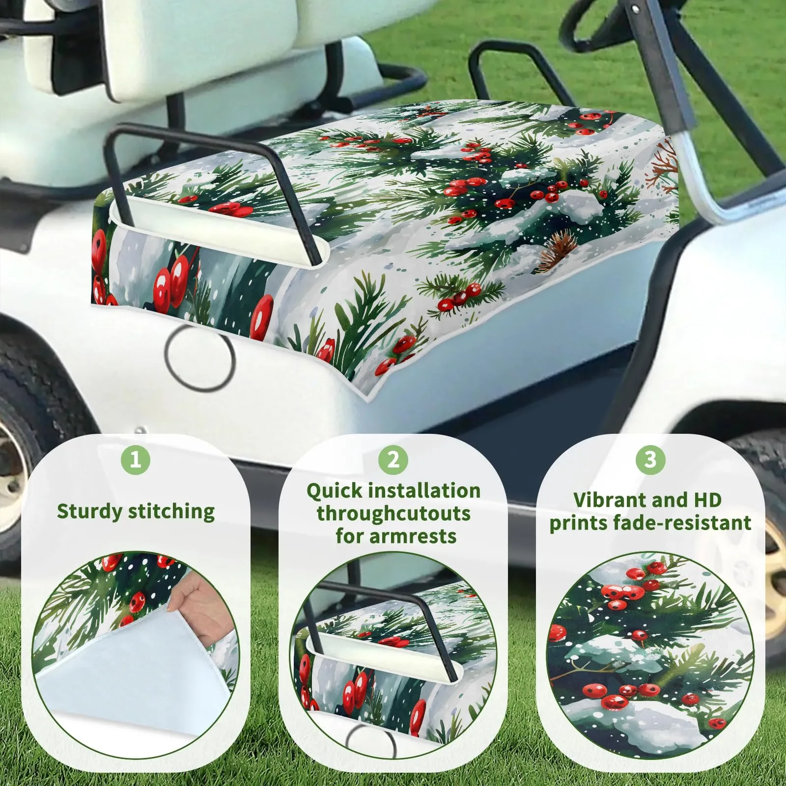 Tiveruda Golf Cart Seat Cover for Double Seats, 51 x 31 in image 3