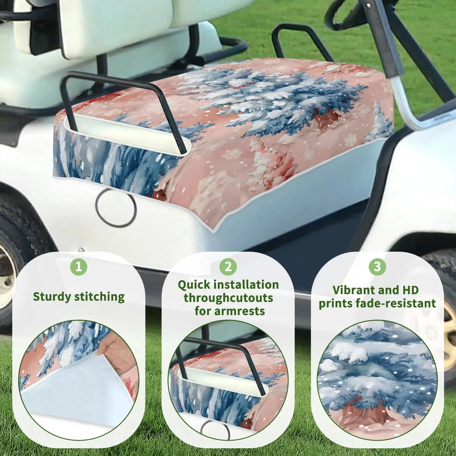 Tiveruda Golf Cart Seat Cover for Double Seats image 3