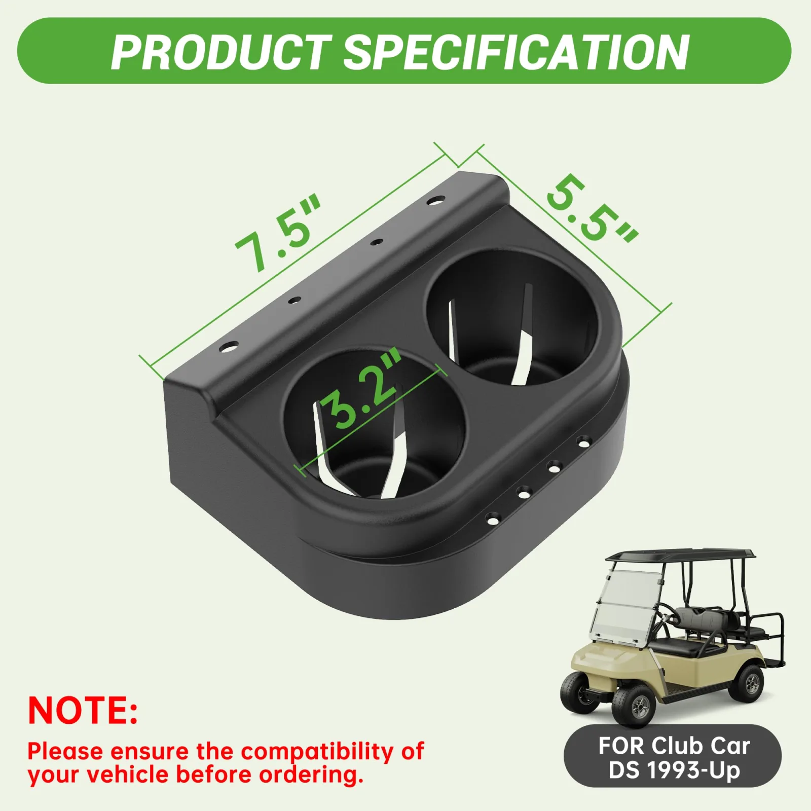 10L0L Cup Holders for Club Car DS 1993-Up image 4