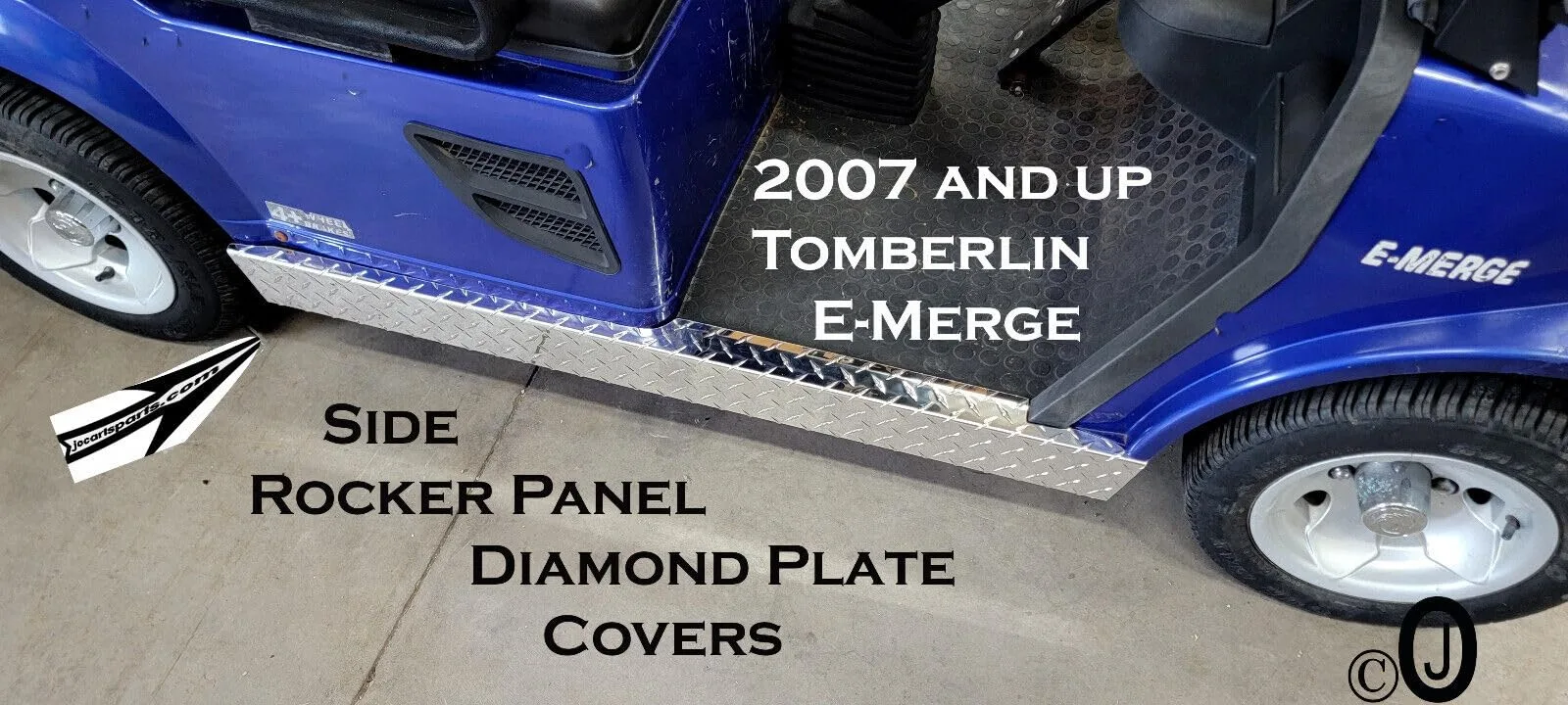 J & O Carts Parts Side Rocker Covers for Tomberlin E-Merge (2007+), Silver image 2
