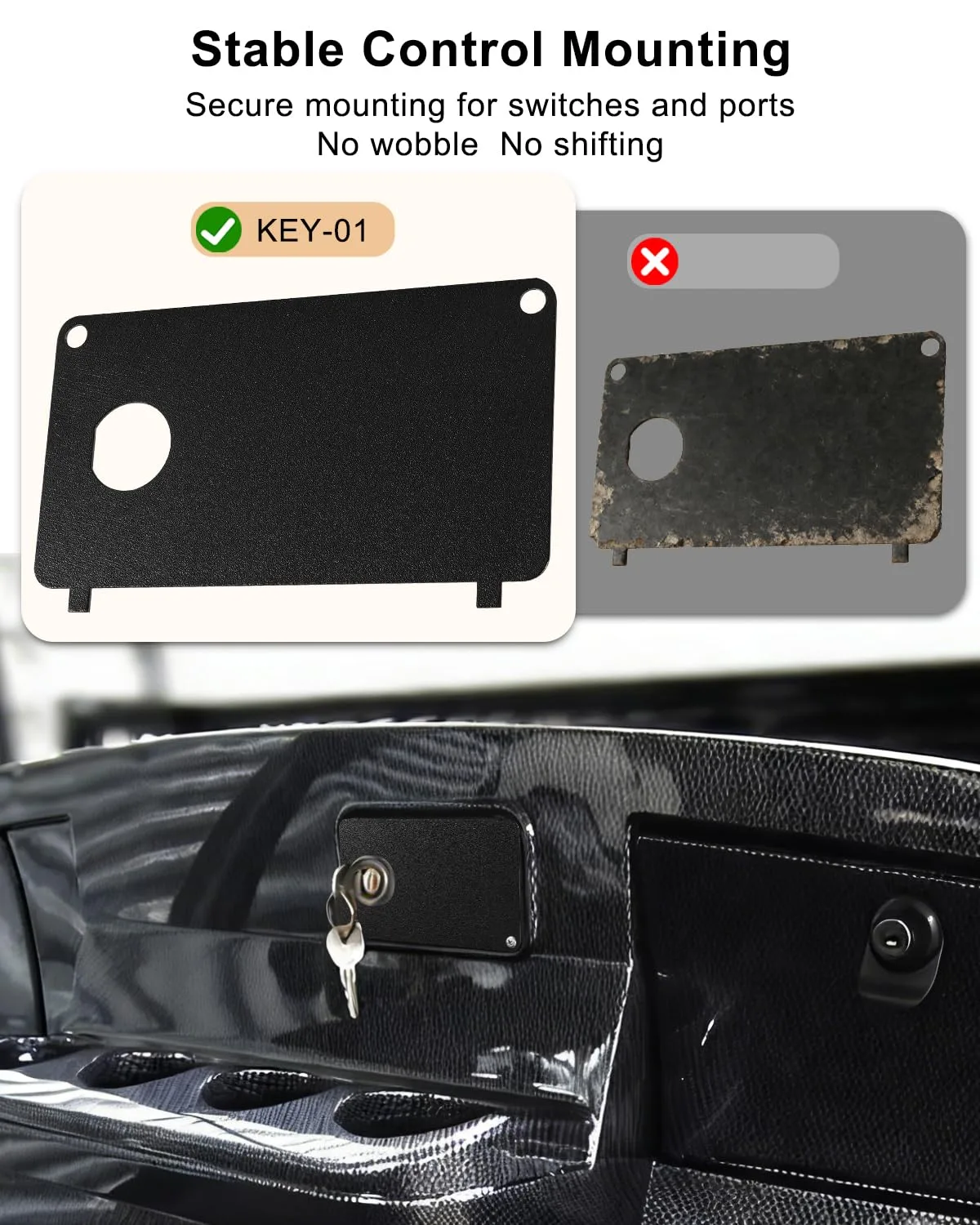 NEQXFQ KEY-01 Console Plate for E-Z-GO TXT Medalist image 4