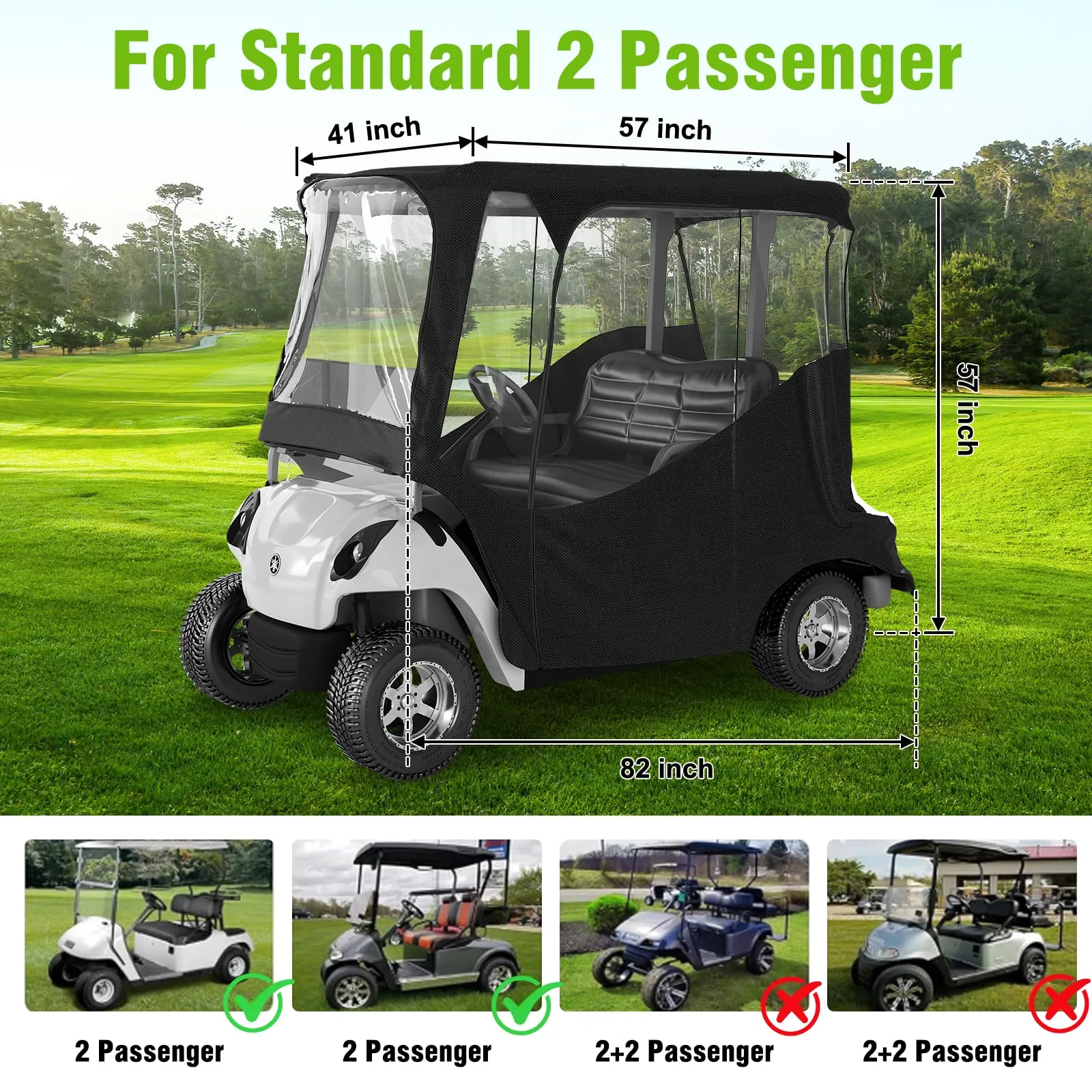 MASHELLY WAE0028 Golf Cart Rain Enclosure image 2