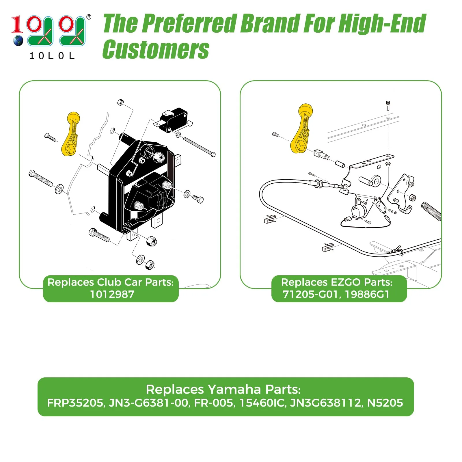 10L0L Golf Cart Forward/Reverse Shifter Handle image 2