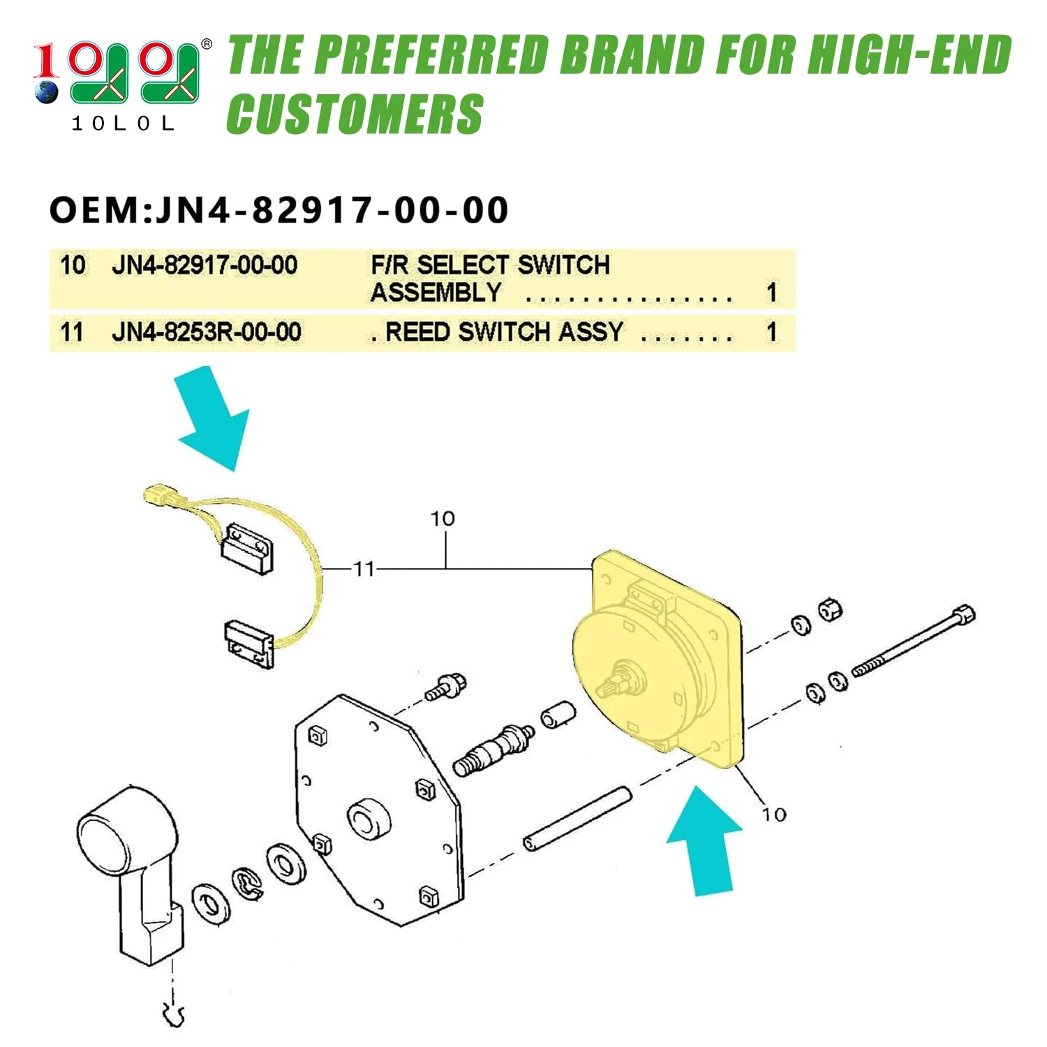 10L0L Forward Reverse Switch for Yamaha G14 G16 36V image 2