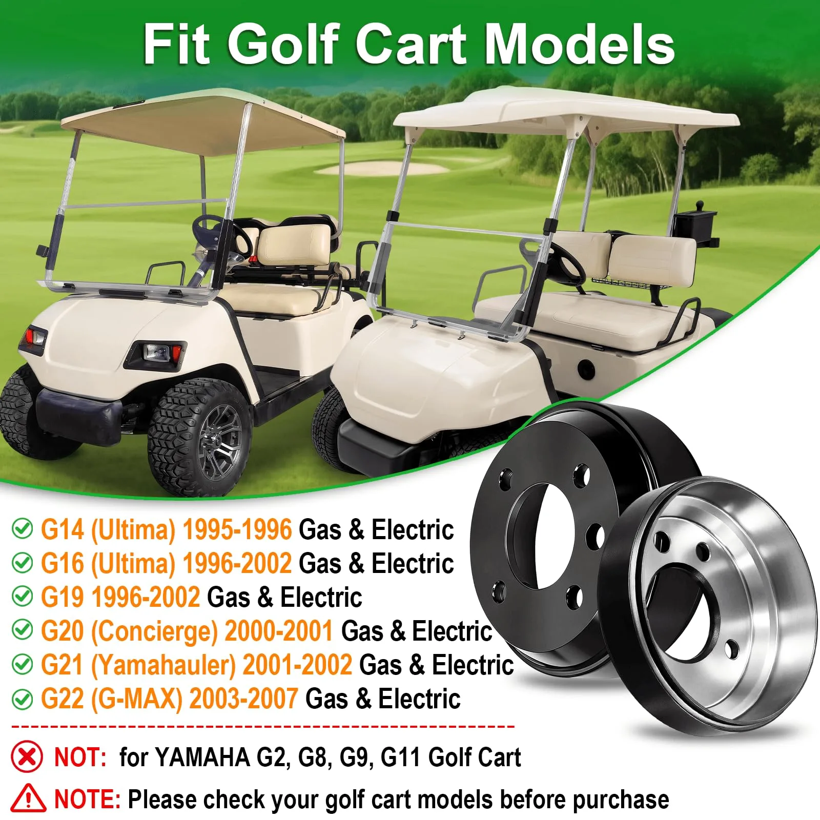 Cartalia YBK417 Brake Drum Hub Kit for Yamaha Golf Carts image 2