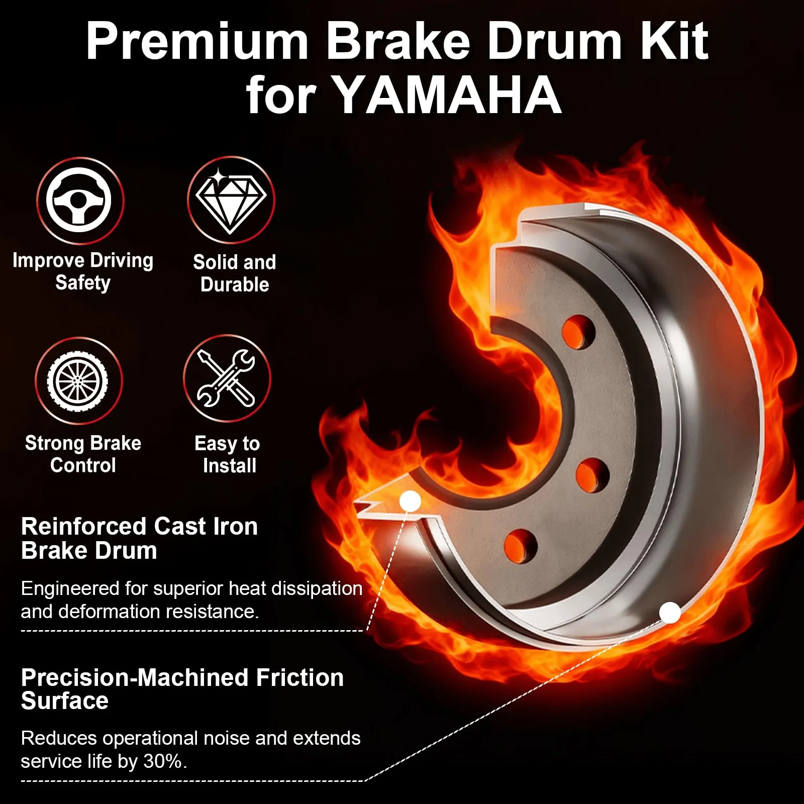 Cartalia YBK417 Brake Drum Hub Kit for Yamaha Golf Carts image 4