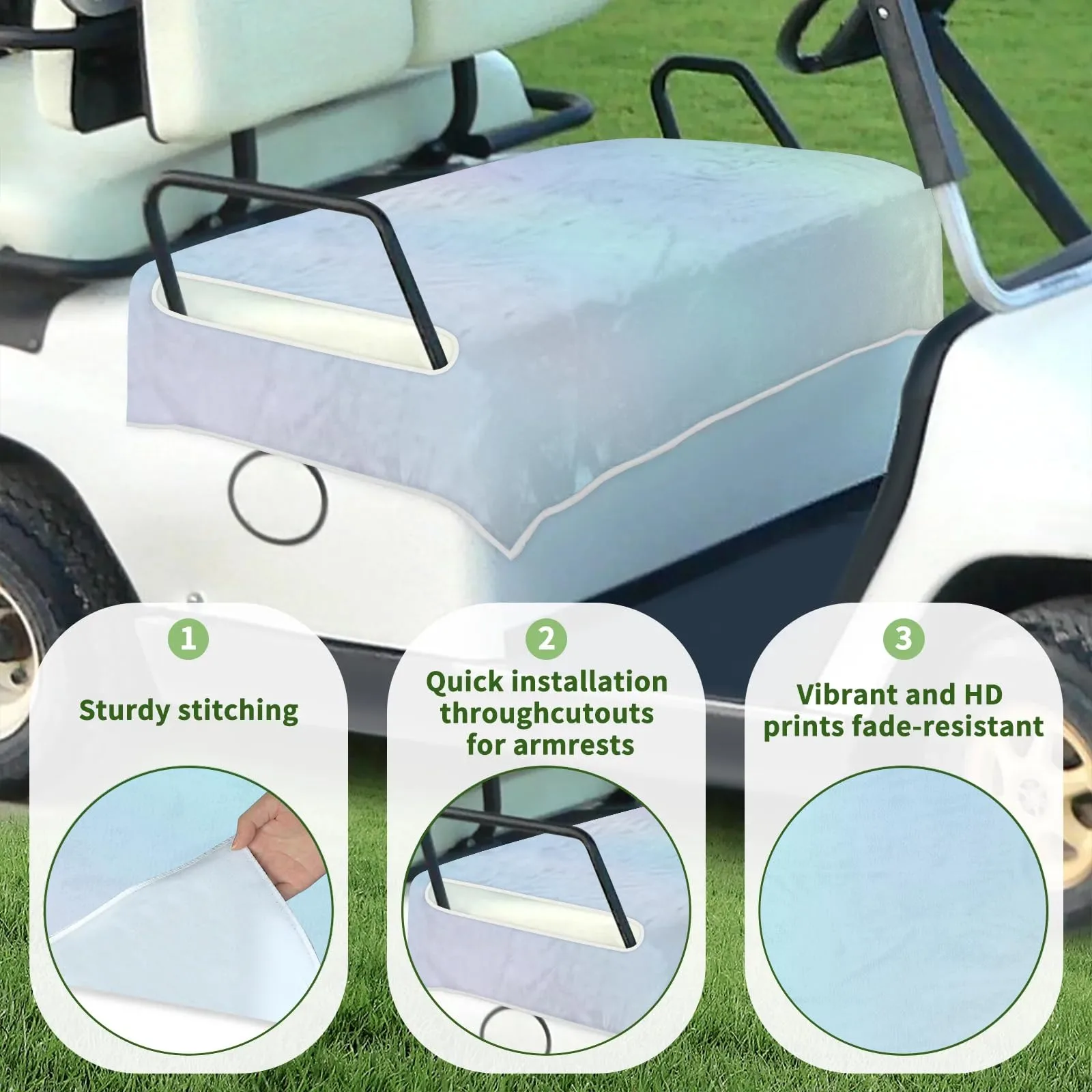Tiveruda Golf Cart Seat Cover for Double Seats, 51 x 31 in image 3