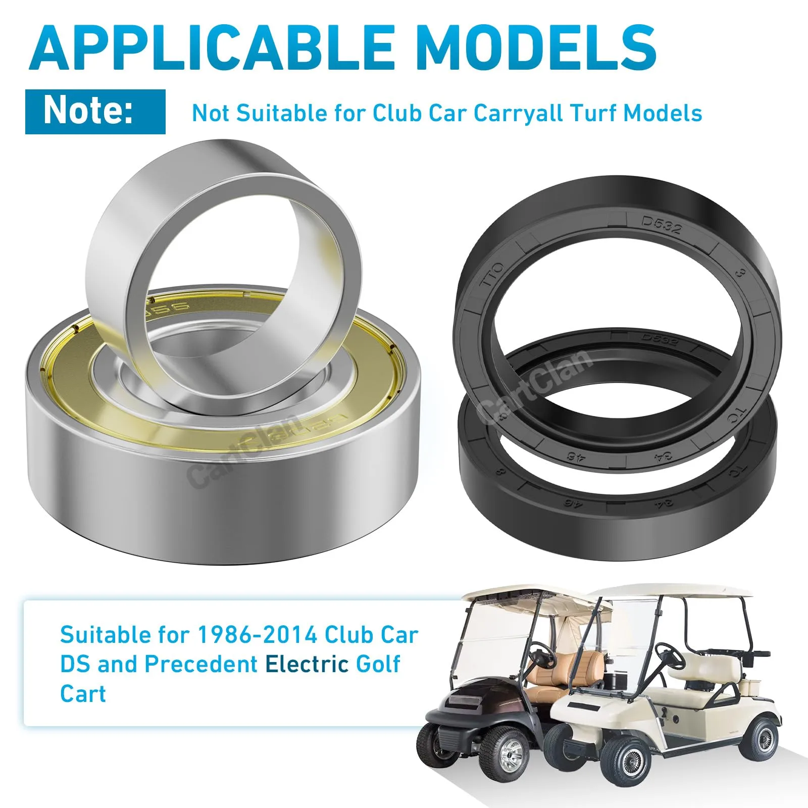 CartClan Rear Axle Bearing Seal Kit for Club Car DS & Precedent image 2