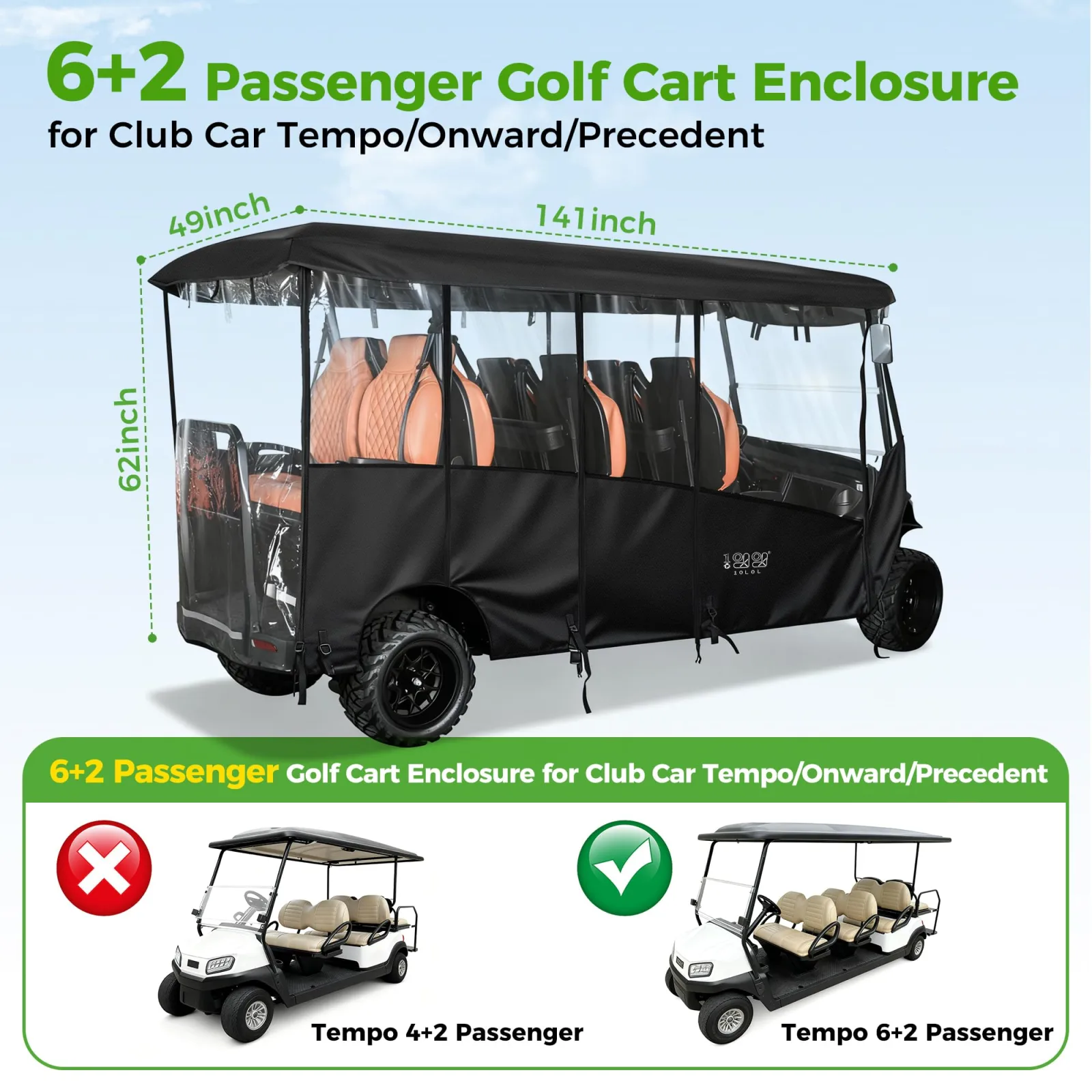 10L0L Enclosure for Club Car Precedent, Tempo & Onward image 3